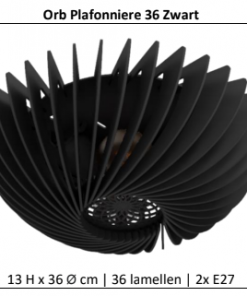 Orb Plafonniere 36 cm Zwart Blij Design