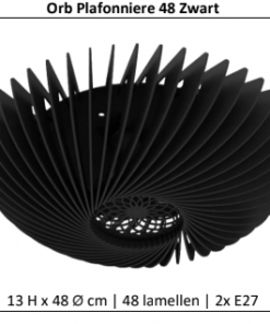 Orb Plafonniere 48 cm Zwart Blij Design